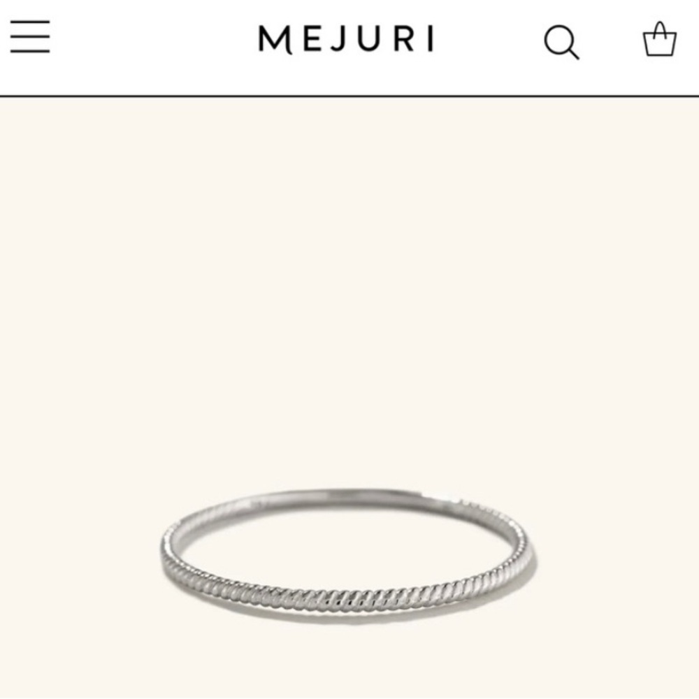 Mejuri 14k white gold twist ring size 7